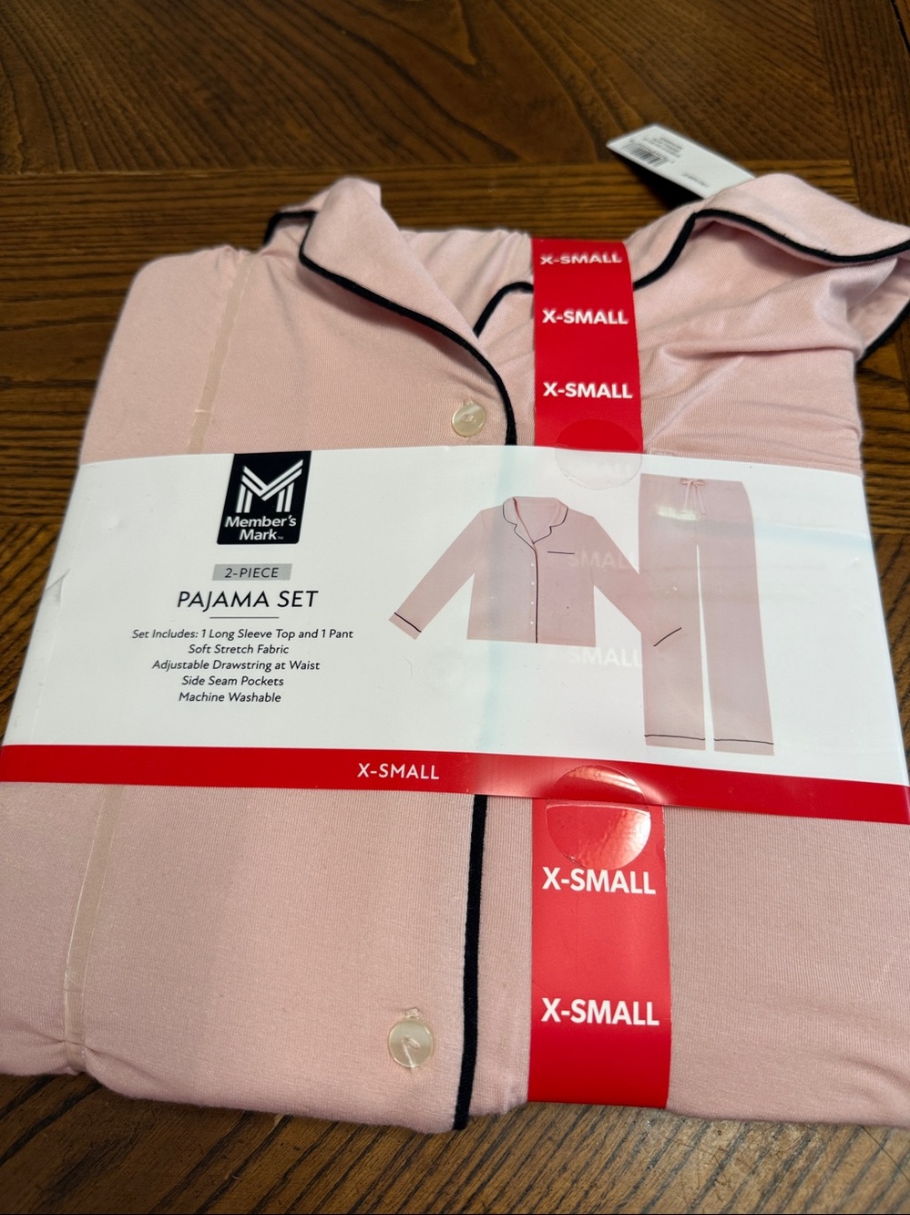 Members Mark 2 Piece Pink Pajama Set. DAMAGED. Size XS